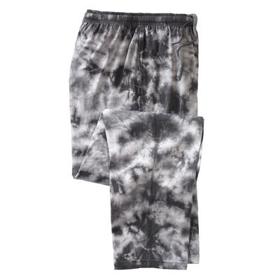 Men's Big & Tall Lightweight Cotton Jersey Pajama Pants by KingSize in Black White Marble (Size XL)