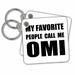 3dRose My Favorite People Call Me Omi - fun black text design for grandma - Key Chains, 2.25 by 2.25-inch, set of 2