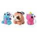 3 RANDOM Slow Rise Memory Foam Animals - Adorable Clips with Glitter Eyes - Keychain Purse Backpack Bag Charm Toy