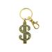 Blingy Rhinestone Accented Gold-tone Dollar Sign Key Chain With Trigger Snap KEKC62015