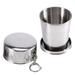 HERCHR Stainless Steel Travel Folding Collapsible Cup Camp Keychain Retractable Telescopic 240ml L, Outdoor Collapsible Cup