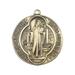 Antique Gold-Plated St. Benedict Keychain 1 5/8 x 1 1/2 inches