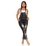 YDX Smart Jeans Juniors Overalls Denim Skinny Long Pant Solid or Ripped Distressed Blue Size Juniors 3