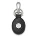 Solid 925 Sterling Silver Official Oklahoma Black Leather Oval Key Chain - 74mm x 31mm