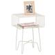 mDesign Side Table — Nightstand with Wire Shelf for Storing Books, Magazines and More — Chic Living Room Storage Table — Cream