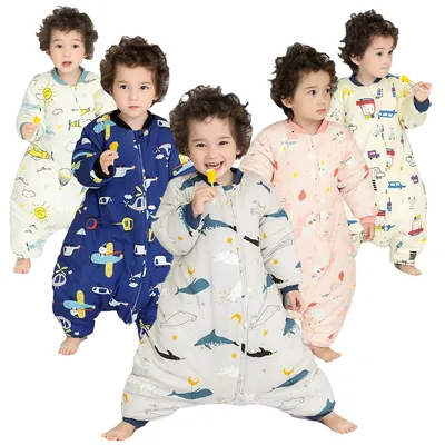 Sac de Couchage d'Hiver pour Bébé Pyjama en Coton Chaud Dessin Animé Une Pièce Combishort à