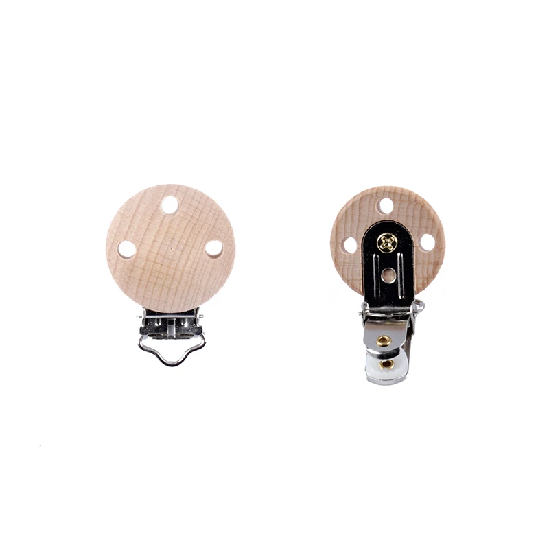 10 pièces/lot attache-sucette en bois hêtre attache-sucette à croquer dentition bricolage factice pince chaînes bébé anneau de dentition accessoires d'allaitement