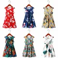 Robe d'été pour filles motif floral style bohème pour enfants de 3-6-8-9-10 ans