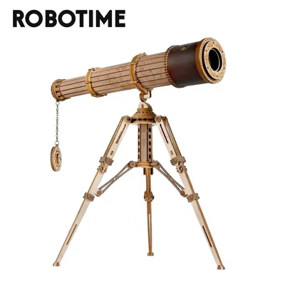 Robotime – Téléscope monoculaire en bois, kit de construction pour enfant, maquette à assembler,