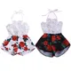 Barboteuse d'été pour bébés filles de 0 à 3 ans combinaison en dentelle à imprimé floral vêtements