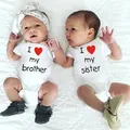 I Love My Adjust Brother Baby Barboteuses à manches courtes pour bébés Costumes de batterie