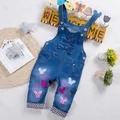 IENENS-Salopette en denim brodée pour bébé fille salopette pour enfant en bas âge pantalon