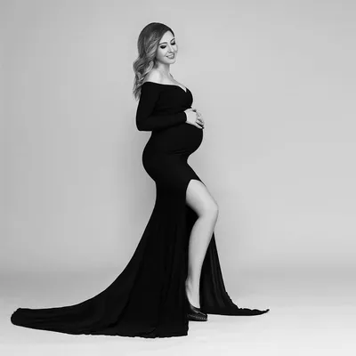 Robe longue de grossesse sans épaules pour femmes enceintes vêtements de photographie robe maxi