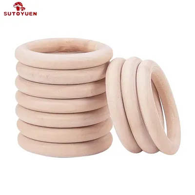 Sutoyuen – anneau de dentition en bois pour bébé 100 pièces rond en bois 40-70mm bricolage