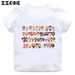 T-shirt de dessin animé pour enfants, vêtements drôles pour enfants, blanc, enfants, bébé, filles,