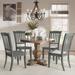 Eleanor Oak Round Solid Wood Top and Slat Back Chairs 5-piece Dining Set by iNSPIRE Q Classic