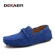 DEKABR-Mocassins en cuir suédé pour homme chaussures plates de grande taille style décontracté de