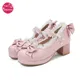 Chaussures de mariage Sweet Lolita pour femmes et hommes volants nœud papillon dentelle rose