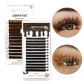 Abonnie-Extensions de cils individuels faux-cils professionnels couleur marron foncé qualité