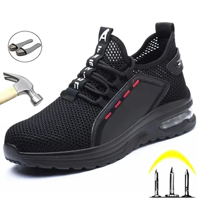 Chaussures de sécurité respirantes pour hommes baskets de travail indestructibles anti-écrasement