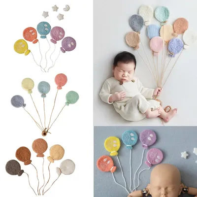 Ballon en feutre de laine pour décorations colorées pour bébé accessoires de photographie pour