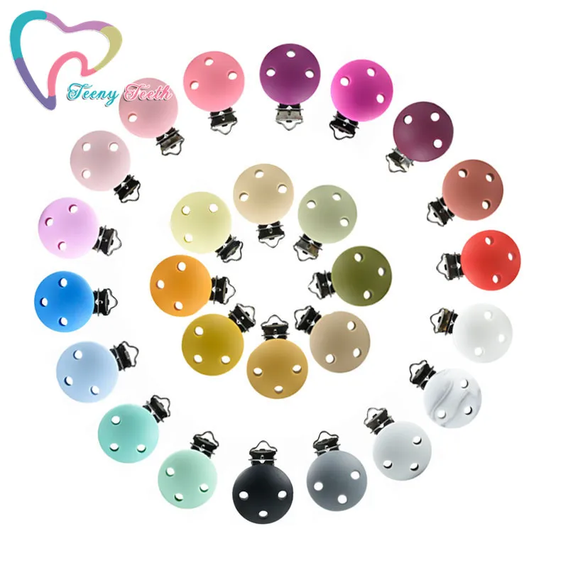 2021 Couleurs chaudes! ! 3 pièces Clips ronds en Silicone bricolage bébé sucette factice dentition sucette soins infirmiers bijoux jouet support d'accessoires