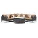 Milo 6 Piece Sunbrella Outdoor Patio Espresso Fire Sectional - Maxim Beige