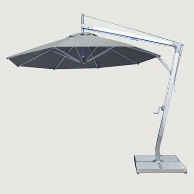 Bambrella Santa Ana Round Side Wind Aluminum Cantilever Umbrella With Base
