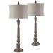 Victoria Distressed Gray Buffet Table Lamps Set of 2