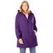 Plus Size Women's Hooded Slicker Raincoat by Woman Within in Radiant Purple (Size 2X)