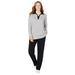 Plus Size Women's 2-Piece Fleece Polo Set by Woman Within in Heather Grey Black (Size 3X)