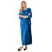 Plus Size Women's Lettuce Trim Knit Jacket Dress by Woman Within in Bright Cobalt (Size 42/44)