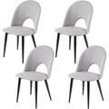 Set 4x sedie HWC-D73 design retro anni 50 metallo tessuto grigio - grey