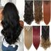 Benehair Clip in Hair Extensions Full Head Long Thick 8 Pieces Hair 18 Clips Curly Wavy Straight Hairpieces 100% Real Natural as Human Best Hair Set 17 Curly Light Brown