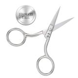 Cocoâ€™s Closet Small Scissors for Grooming - Stainless Steel Straight Tip Scissor for Hair Cutting â€“ Beard Ear Eyebrows Moustache Nose Trimming