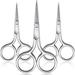 3 Pack Nose Hair Scissors Facial Hair Scissors Small Scissors Stainless Steel Straight Tip Scissor for Eyebrows Nose Moustache Beard (Silver)