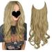 LELINTA Hair Extensions with Invisible Transparent Wire Adjustable No Clips in Curly Wavy Invisible Hidden Hairpiece for Women 18/20 Inch - Cool Light Blonde