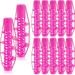 Hair Rollers with Rubber Band 12Pcs Salon Standard Wave Rods Heat Perm Curling Hair Clip Curlers DIY Hairdressing Tool for Girls Women