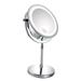 Ultra Bright Dual-Sided LED Lighted Vanity Mirror with 1X & 10X magnification in Chrome Finish