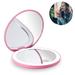 Compact Rechargeable Lighted Makeup Mirror for Travel Purse and Handbags 1X and 10X Magnifying Handheld Makeup Mirror with 12 LEDs Lights Illuminated Double Side Folding Mirror