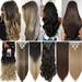 Benehair Clip in Hair Extensions Full Head Long Thick 8 Pieces Hair 18 Clips Curly Wavy Straight Hairpieces 100% Real Natural as Human Best Hair Set 24 Curly Dark Brown To Silver Grey