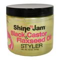 Ampro Shine N Jam Styler Black Castor Flaxseed Oil 16 Oz.