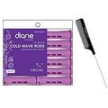 Diane by FROMM Cold Wave Rods Perm Hair Rods (w/Sleek Comb) Extra-wide slots with Rubber Band (ORCHID - 9/16 (12 pc))