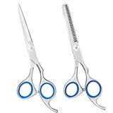 Triani 2 Pcs Hair Cutting Scissors Thinning Shears Set - Stainless Steel Razor Edge Haircut Kit - Best for Men Women Kids Barber Salon
