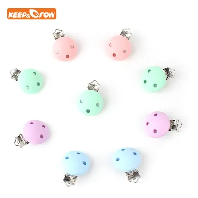 Clips de sucette ronds en Silicone 3 pièces Clips de sucette pour bébé anneau de dentition Clip