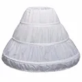 Jupon blanc pour enfants 3 cerceaux une couche garniture en dentelle Crinoline robe de fille