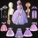 Perruque Raiponce et Robe de Princesse en Tulle pour Fille Tenue de Bal Cosplay Halloween La