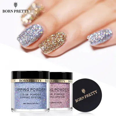 BORN PRETTY – poudre à ongles à trempage décoration à paillettes irisées dégradées poudres à