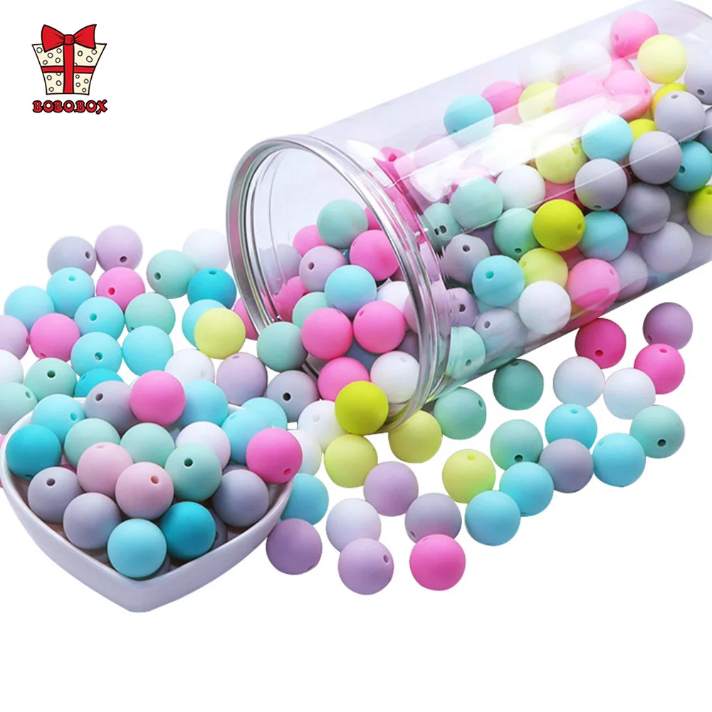 BOBO.BOX 9mm 50pcs perles de Silicone perle Silicone de qualité alimentaire perles de dentition bricolage sans BPA bijoux bébé anneau de dentition jouet sucette chaîne