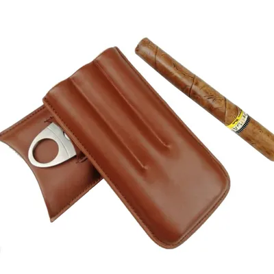 Boîte à cigares portable étanche avec coupe-cigare humidificateurs à 3 doigts porte-cigare de